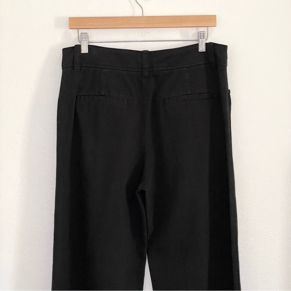 Vince High Waist Washed Casual Pant Wide Leg Cotton Linen Twill Trouser Black 12 - Picture 8 of 12